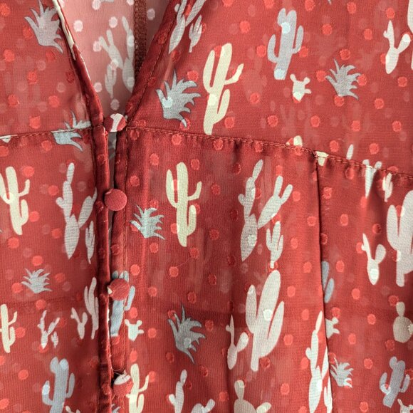 Scully Women's Floral Swiss Dot Duster with Cactus Print - Picture 7 of 11